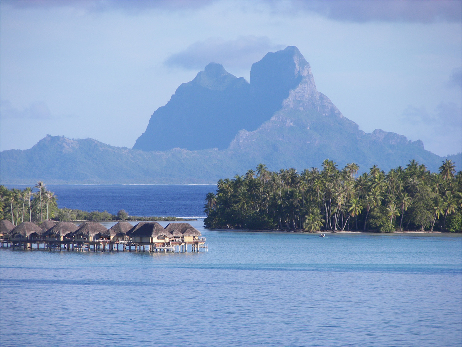 View of Bora Bora from Tahaa lagoon
