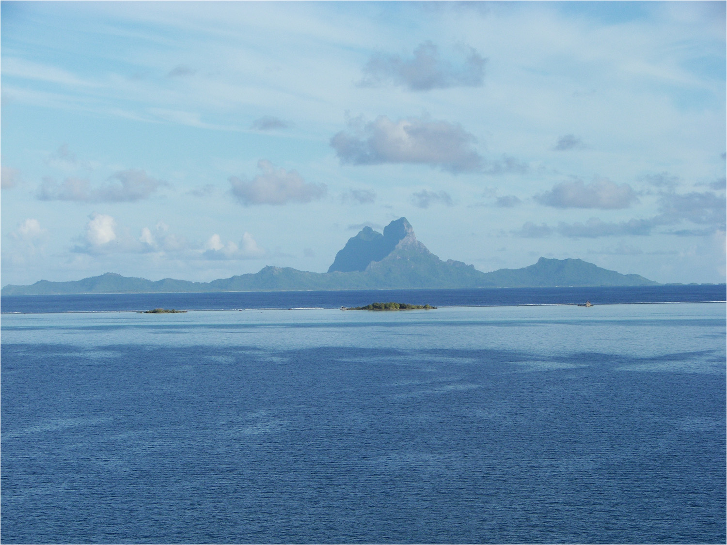 View of Bora Bora from Tahaa lagoon