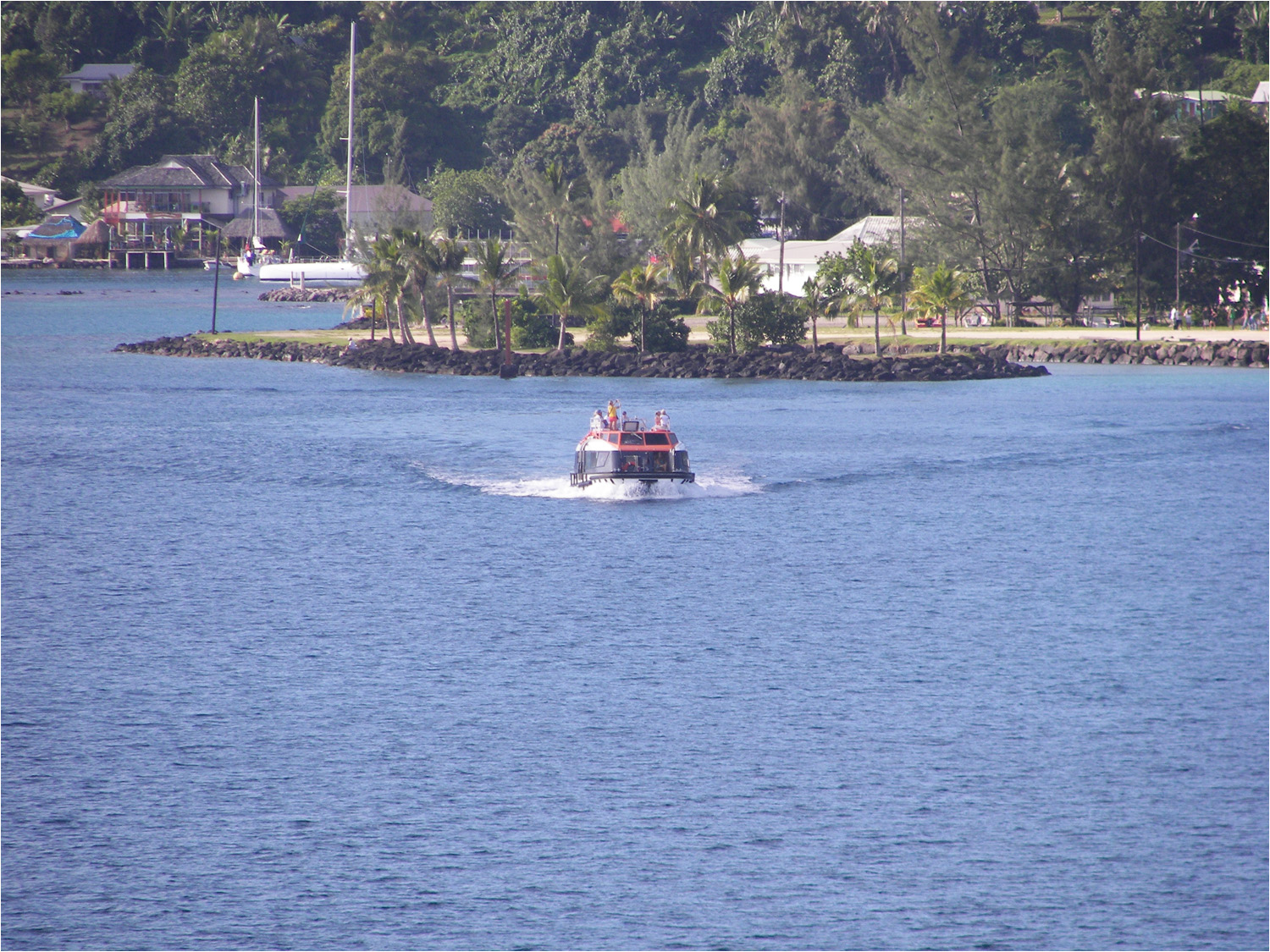 Tender coming to the ship from Vaitape
