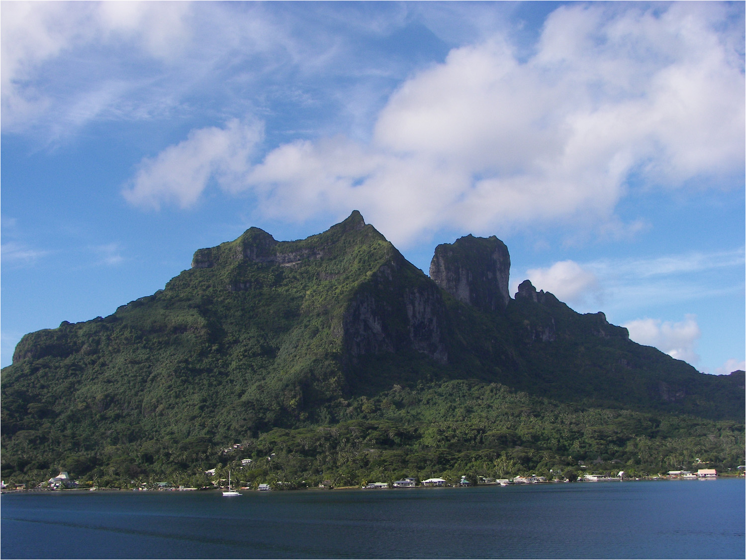 View of main peaks on Bora Bora from ship (2 of 2)