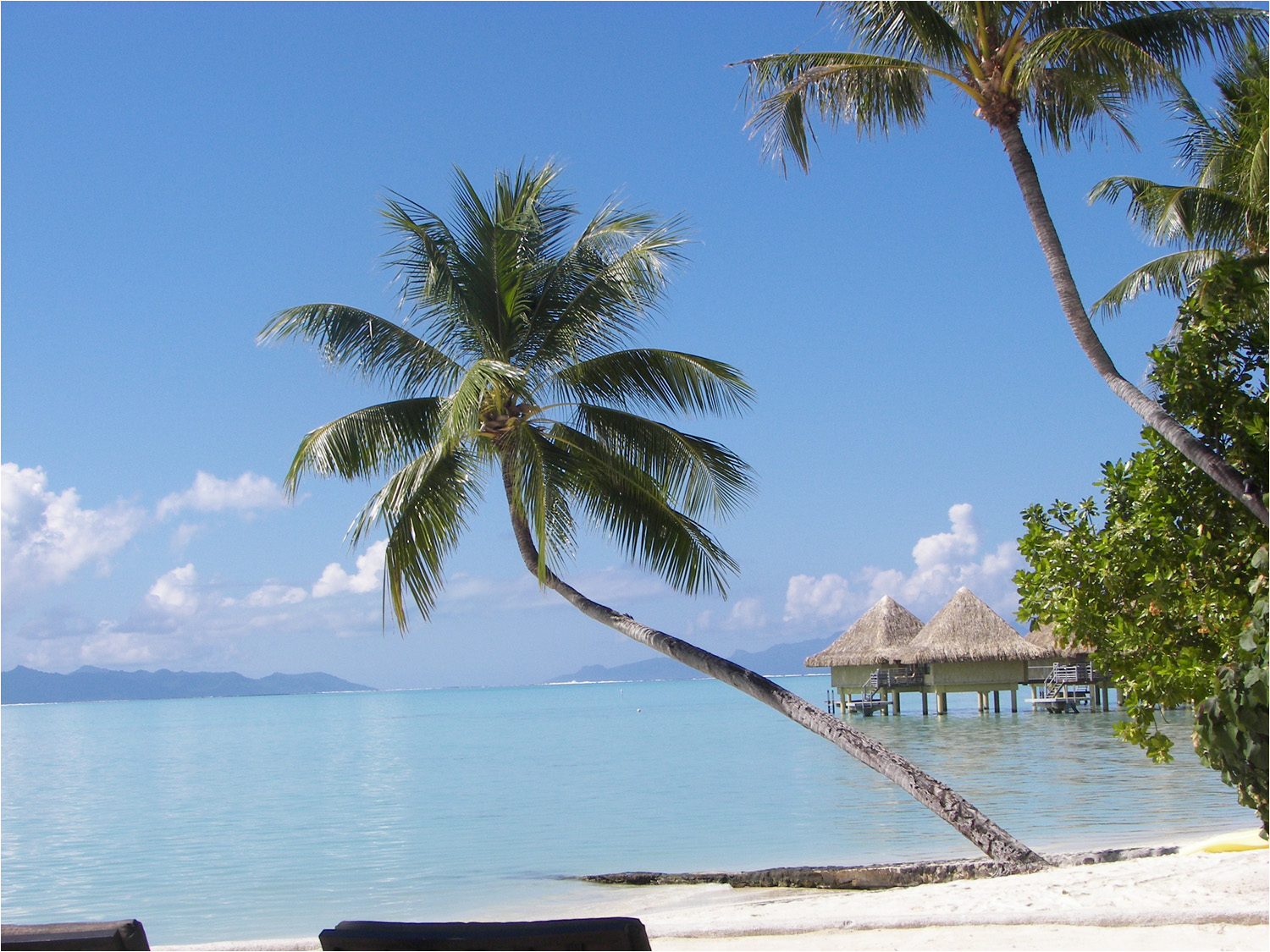 Nice view from the beach at the Intercontinental Bora Bora Le Moana Resort.