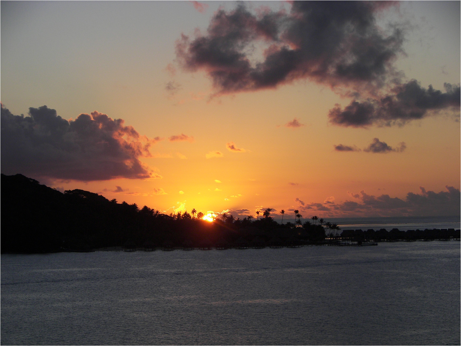 Sun setting Thursday in Bora Bora