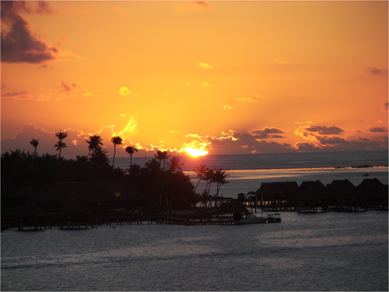 Sun setting Thursday in Bora Bora