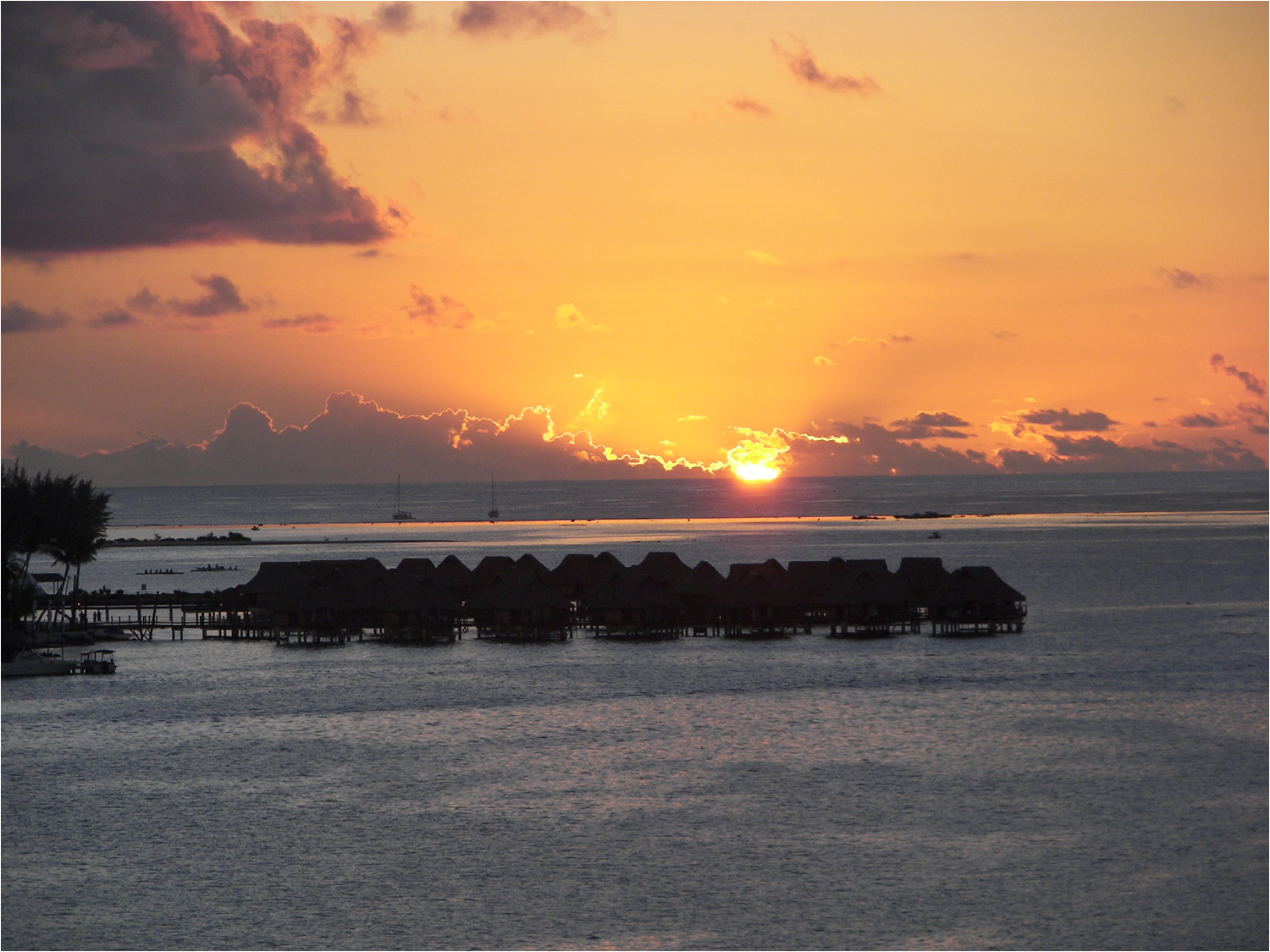Sun setting Thursday in Bora Bora