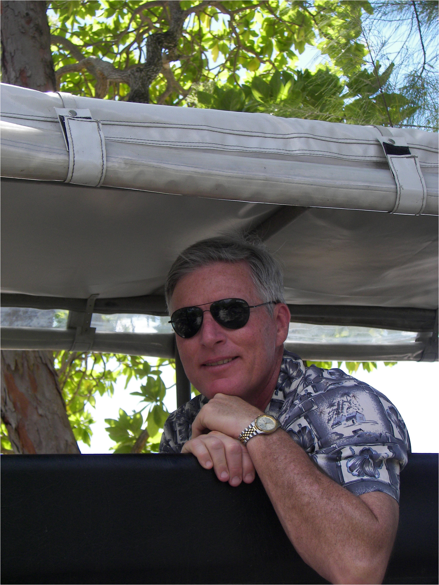 Taking a break at the beach on our tour of Huahine.