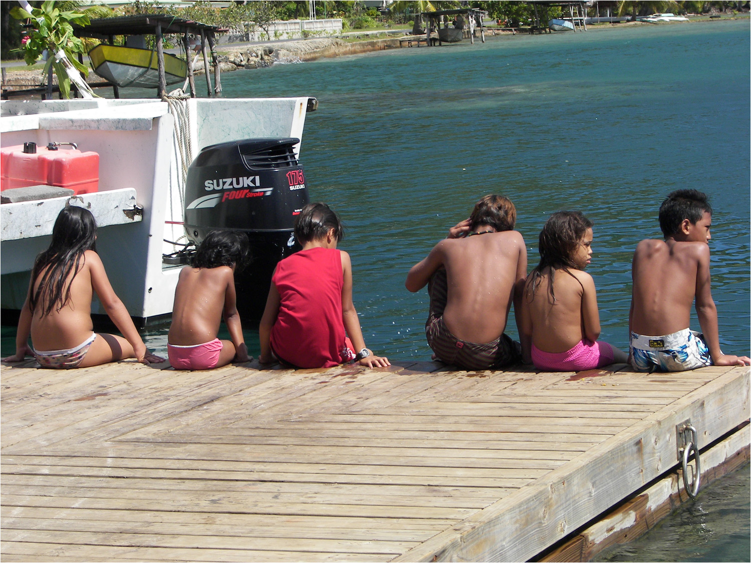 Some local kids swimming from the dock as we waited for our tender back to the ship.