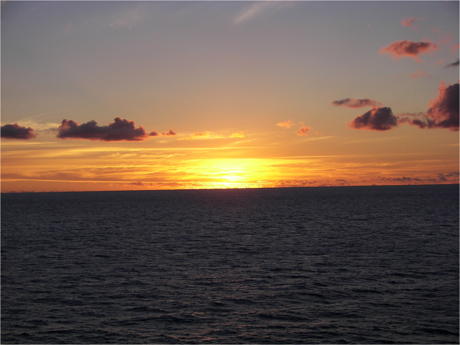 Sunset Sunday evening between Moorea and Tahiti