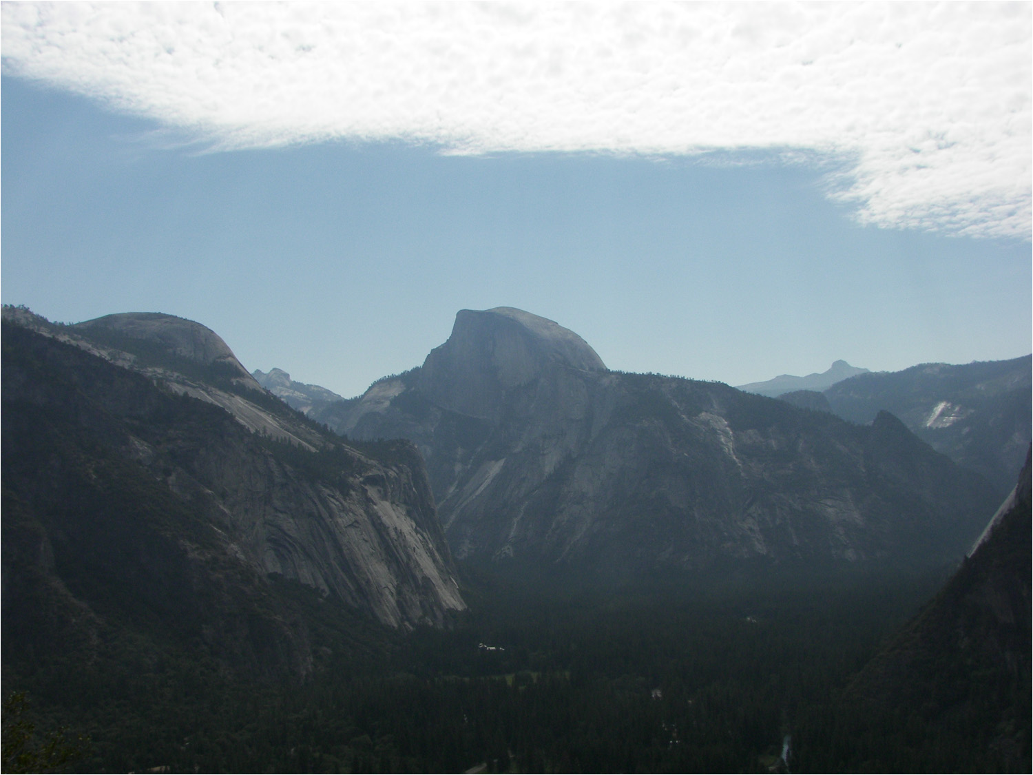 Upper Yosemite Falls Hike- View of Half Dome from trail