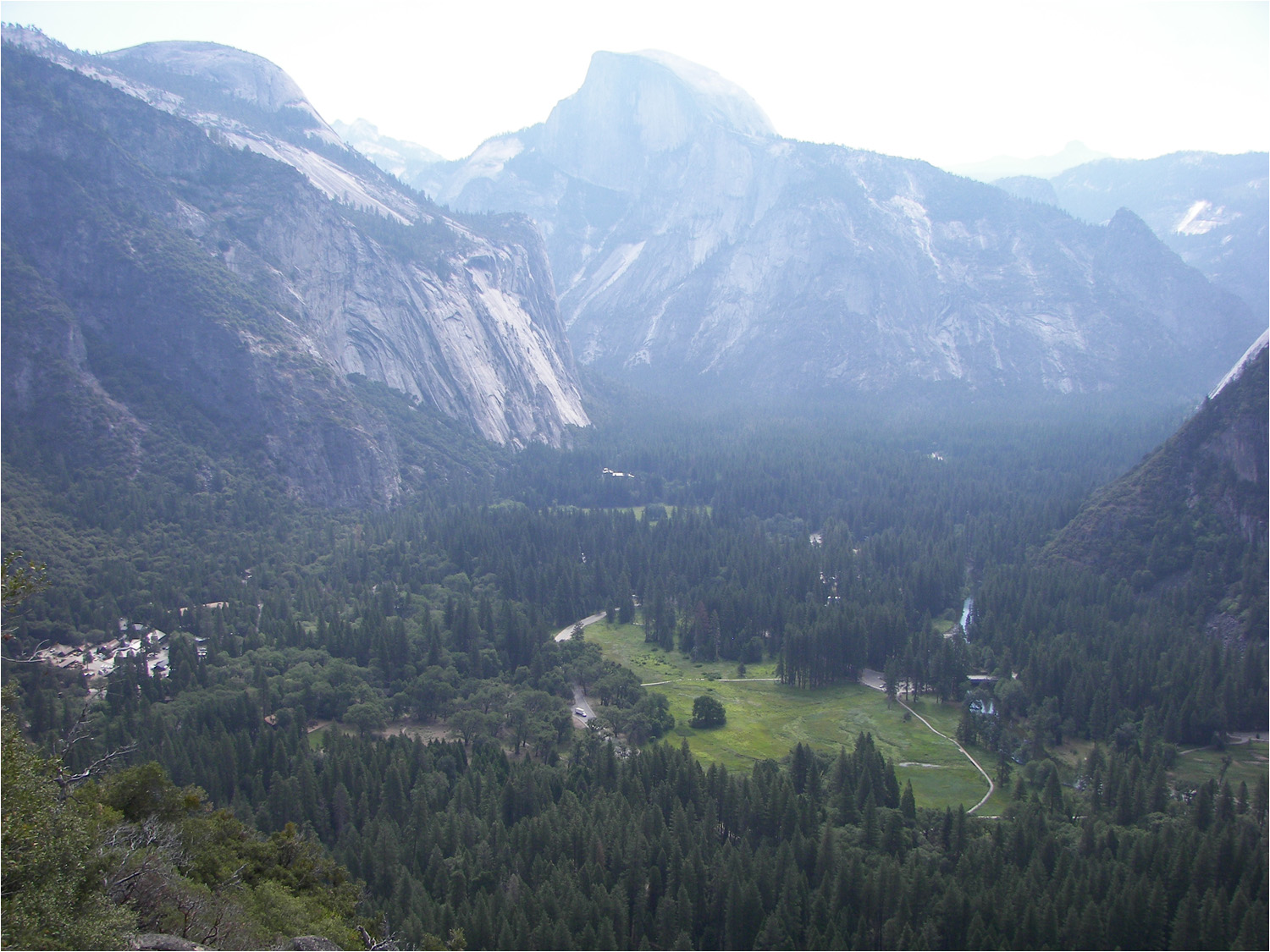Upper Yosemite Falls Hike- View of Half Dome and Yosemite Valley from trail