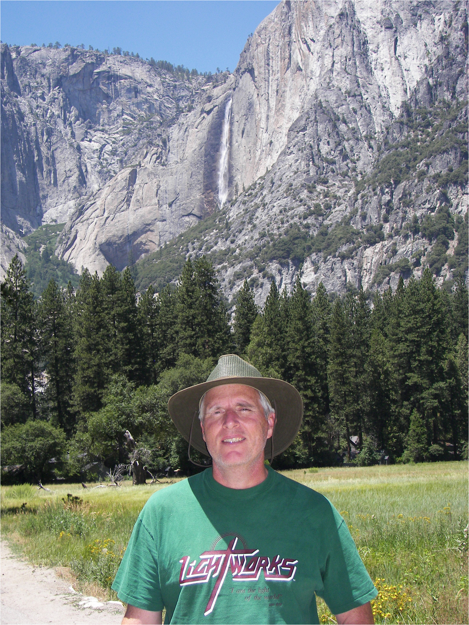 Here I am with Yosemite Falls in the background