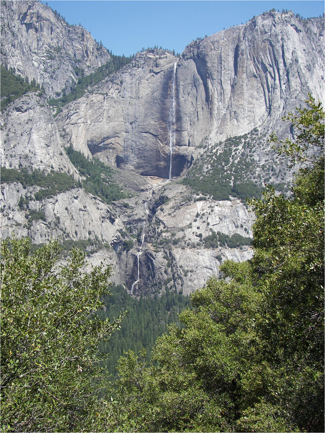 Glacier Point Hike-View of Yosemite Falls from trail