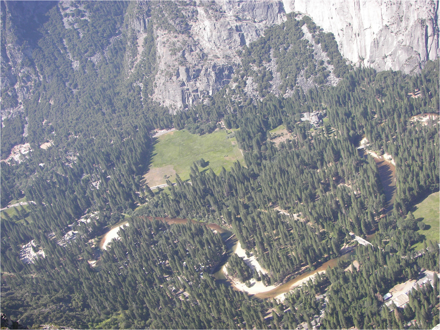 Glacier Point Hike-View of housekeeping from the Point