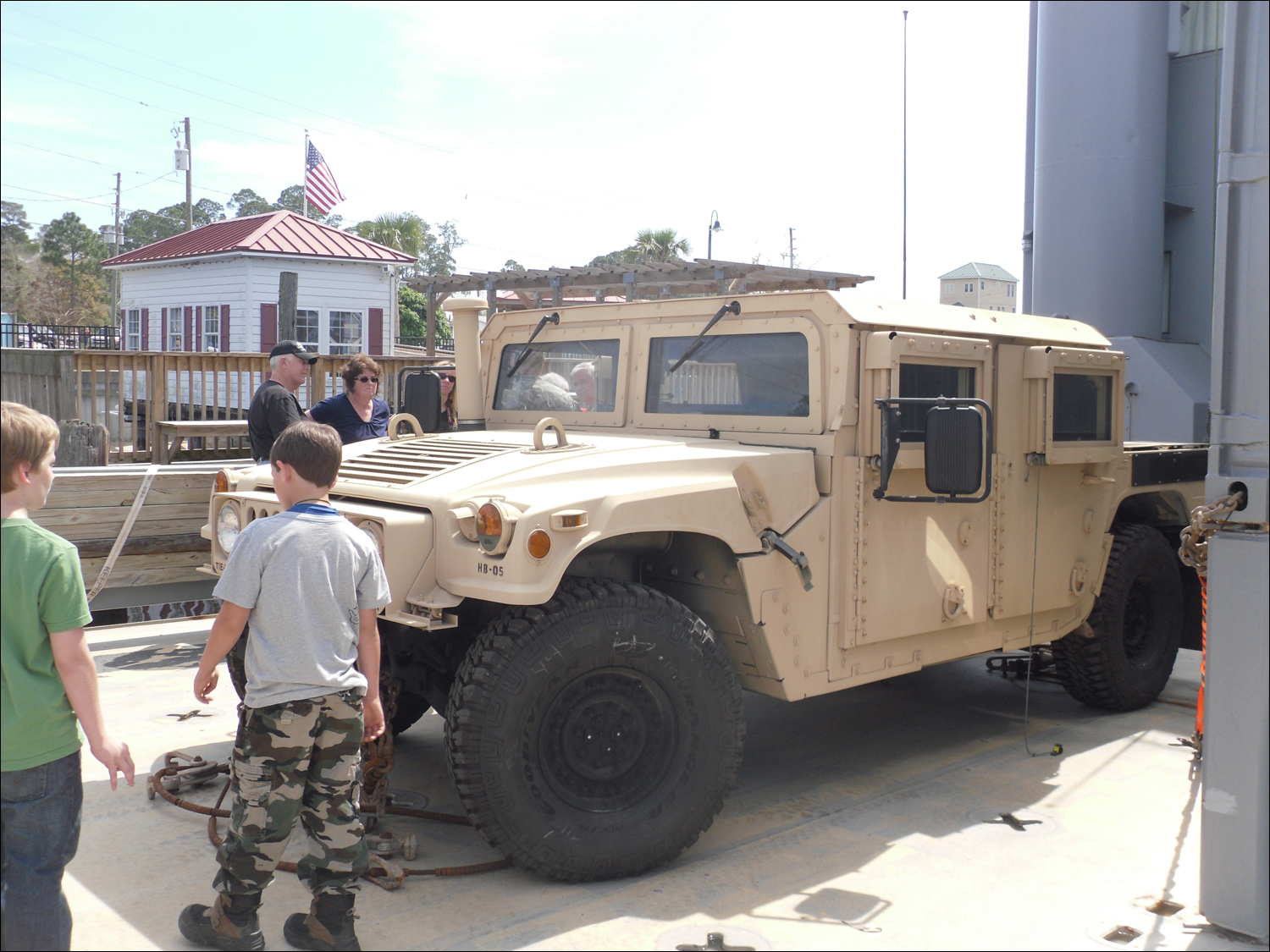 Humvee's aboard the US Army LCU (Landing Craft Unit) New Orleans