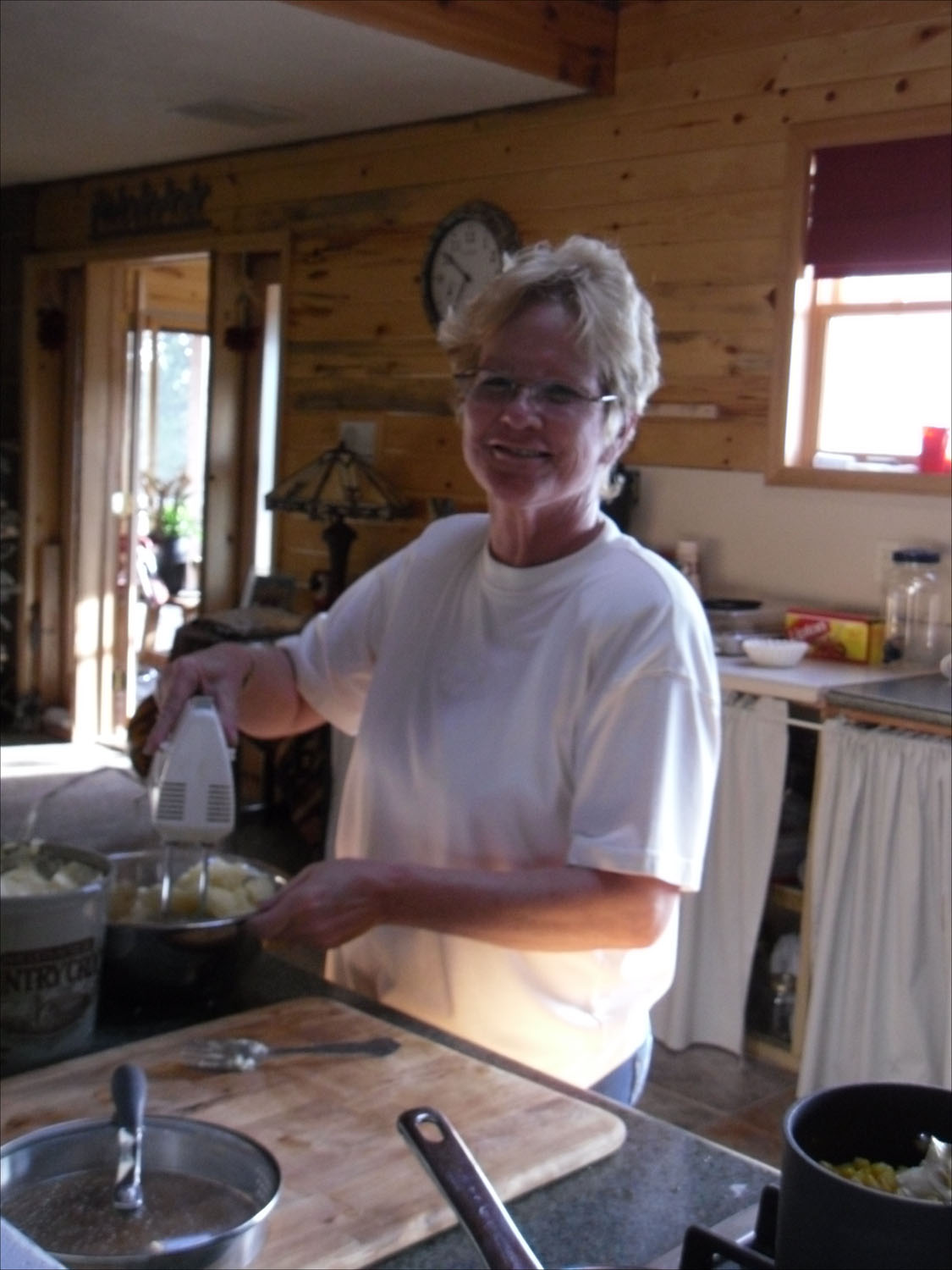 Pat & Terry's house at the Lazy S Ranch in CO-Debbie cooking