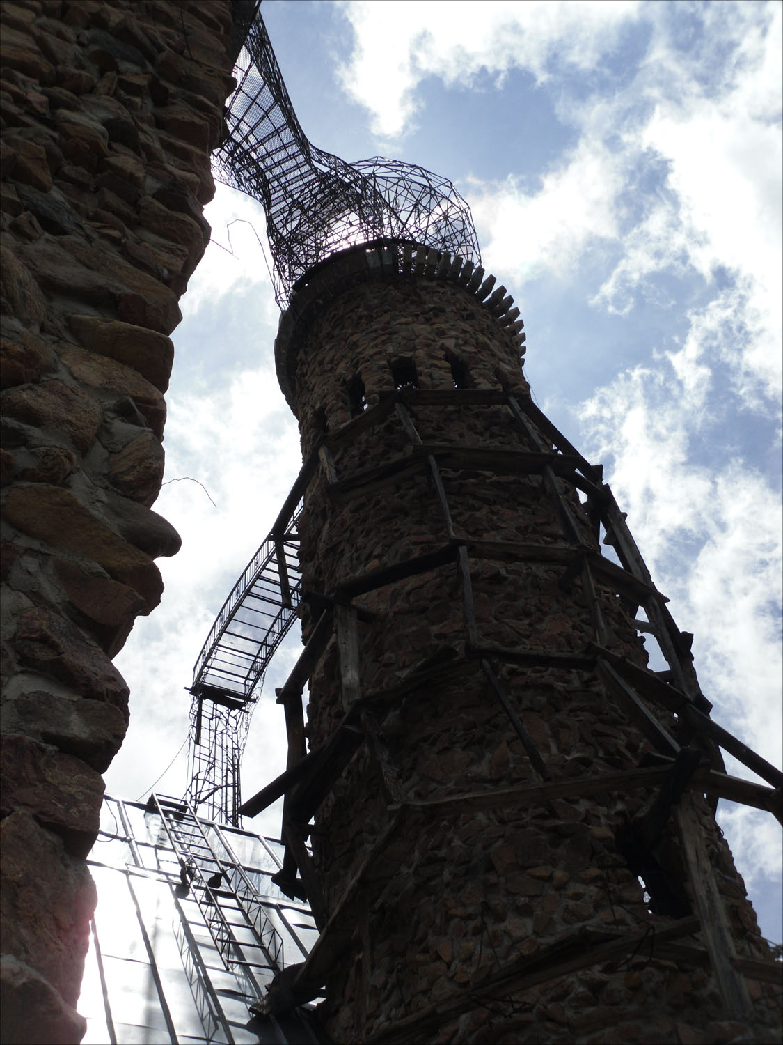 Bishop's Castle in Colorado-turret-note flying walkways from top