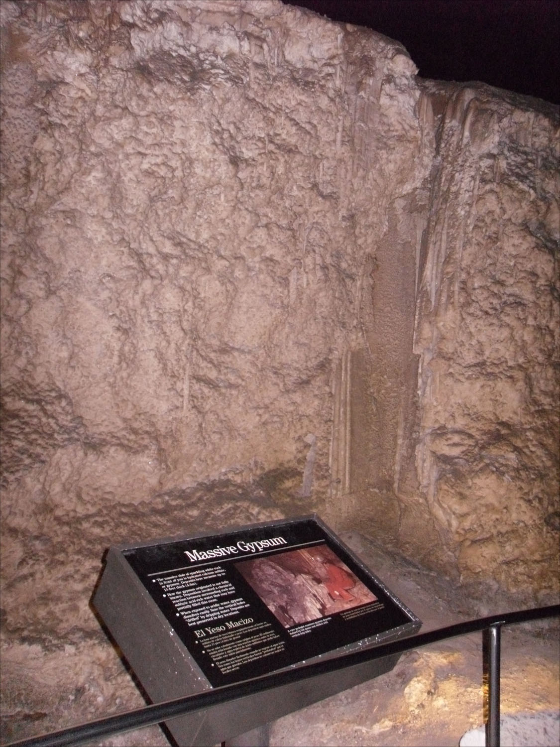 Carlsbad Caverns, NM-wall of massive gypsum