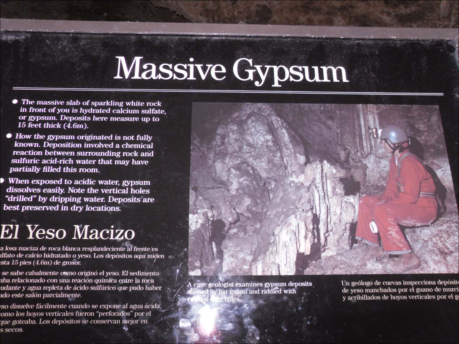 Carlsbad Caverns, NM-wall of massive gypsum