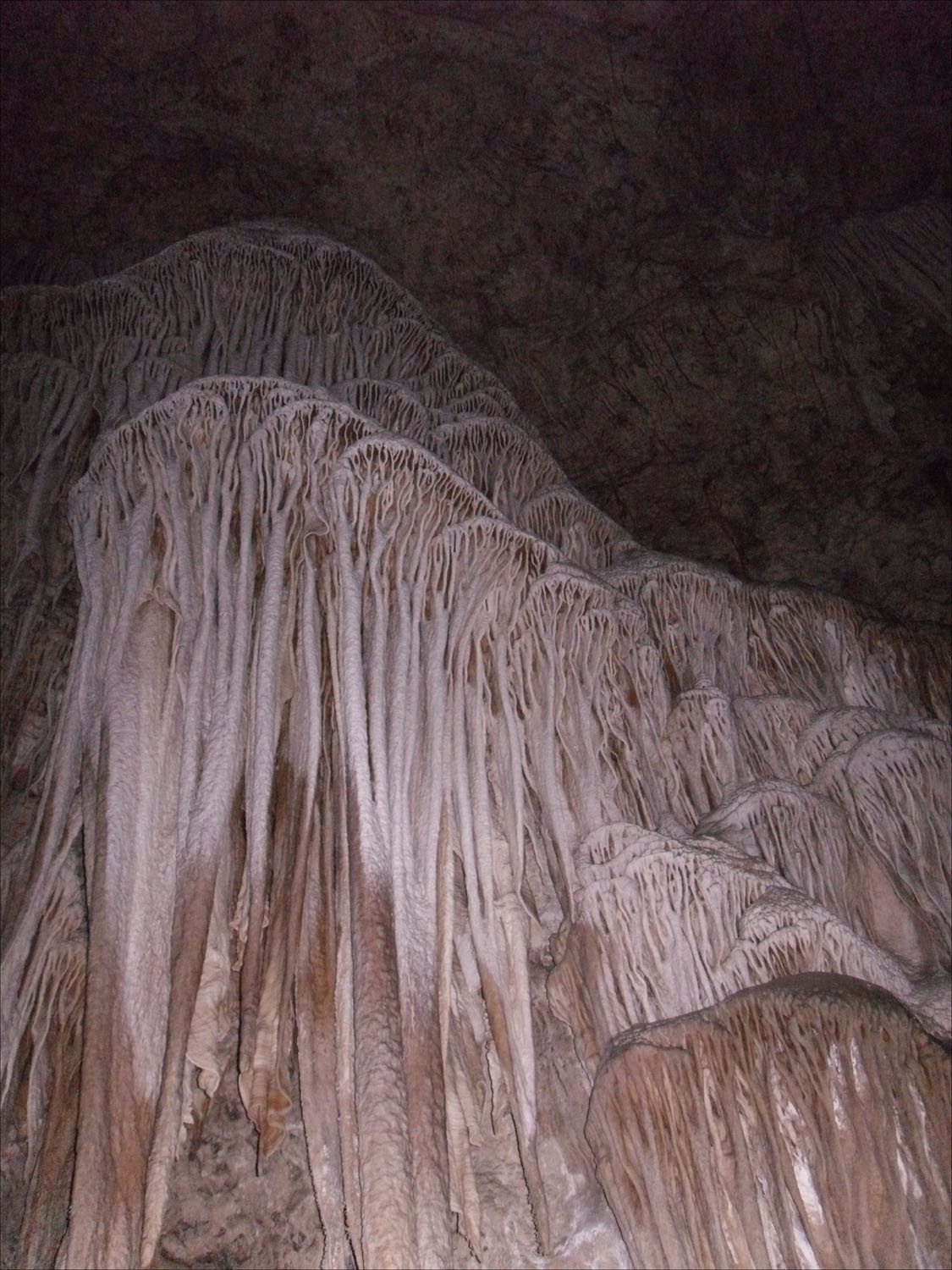 Carlsbad Caverns, NM-large drapery formation on wall