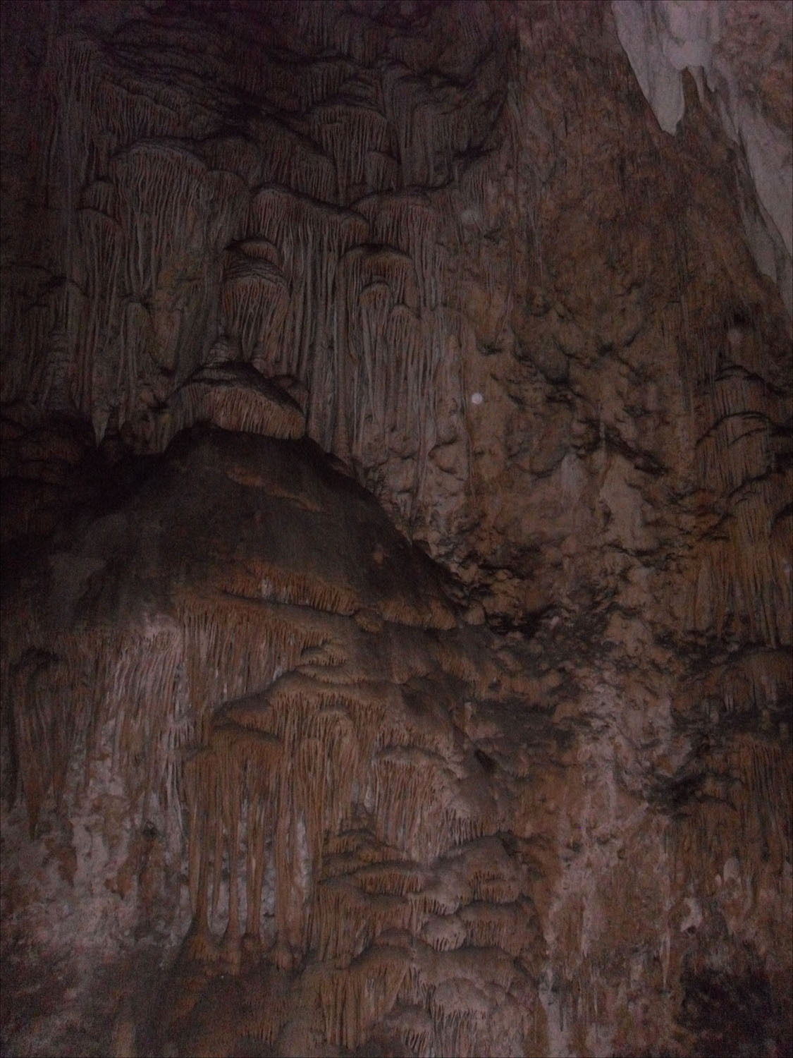 Carlsbad Caverns, NM-large drapery formation on wall