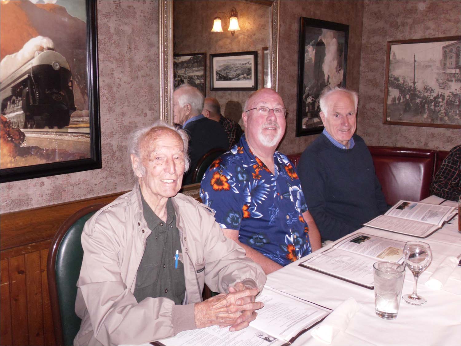 Dinner at The Depot, Colorado Springs, CO-Pax, Dad and Rusty-the 3 Amigos