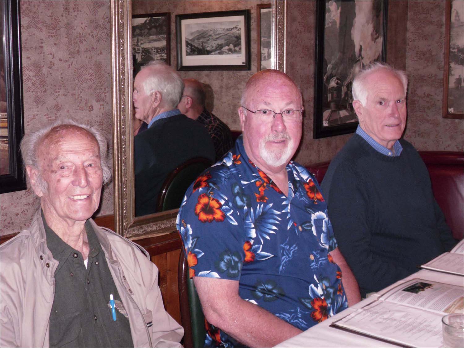 Dinner at The Depot, Colorado Springs, CO-Pax, Dad and Rusty-the 3 Amigos