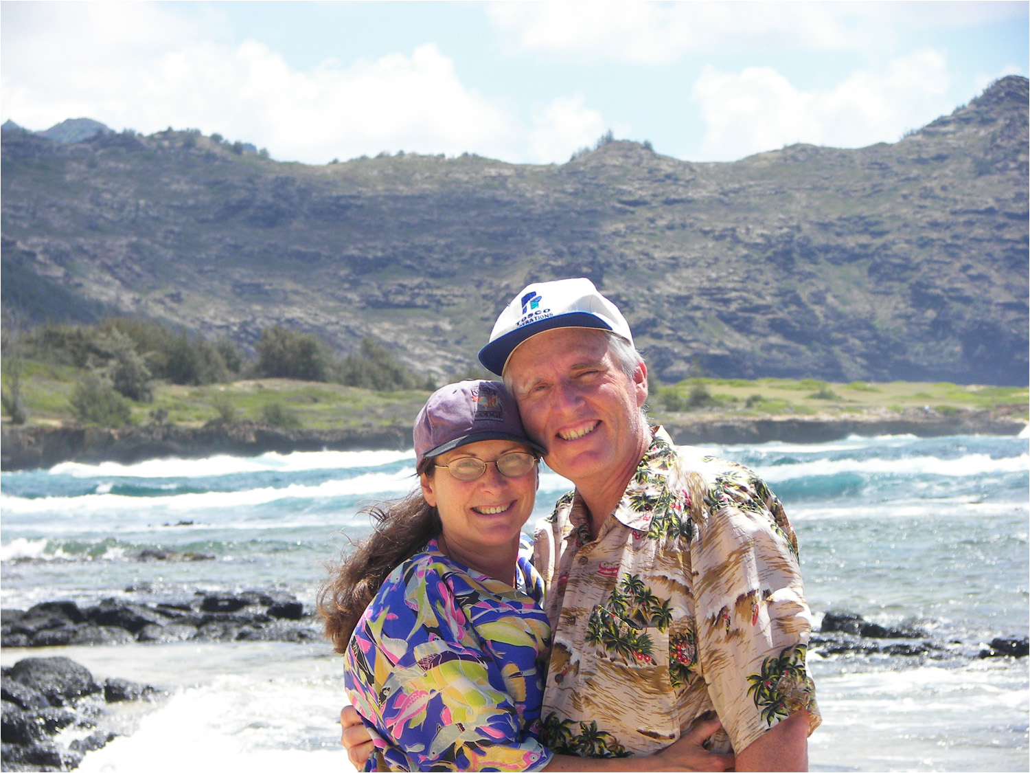 Bob and Kath at Maha'ulepu Beach.