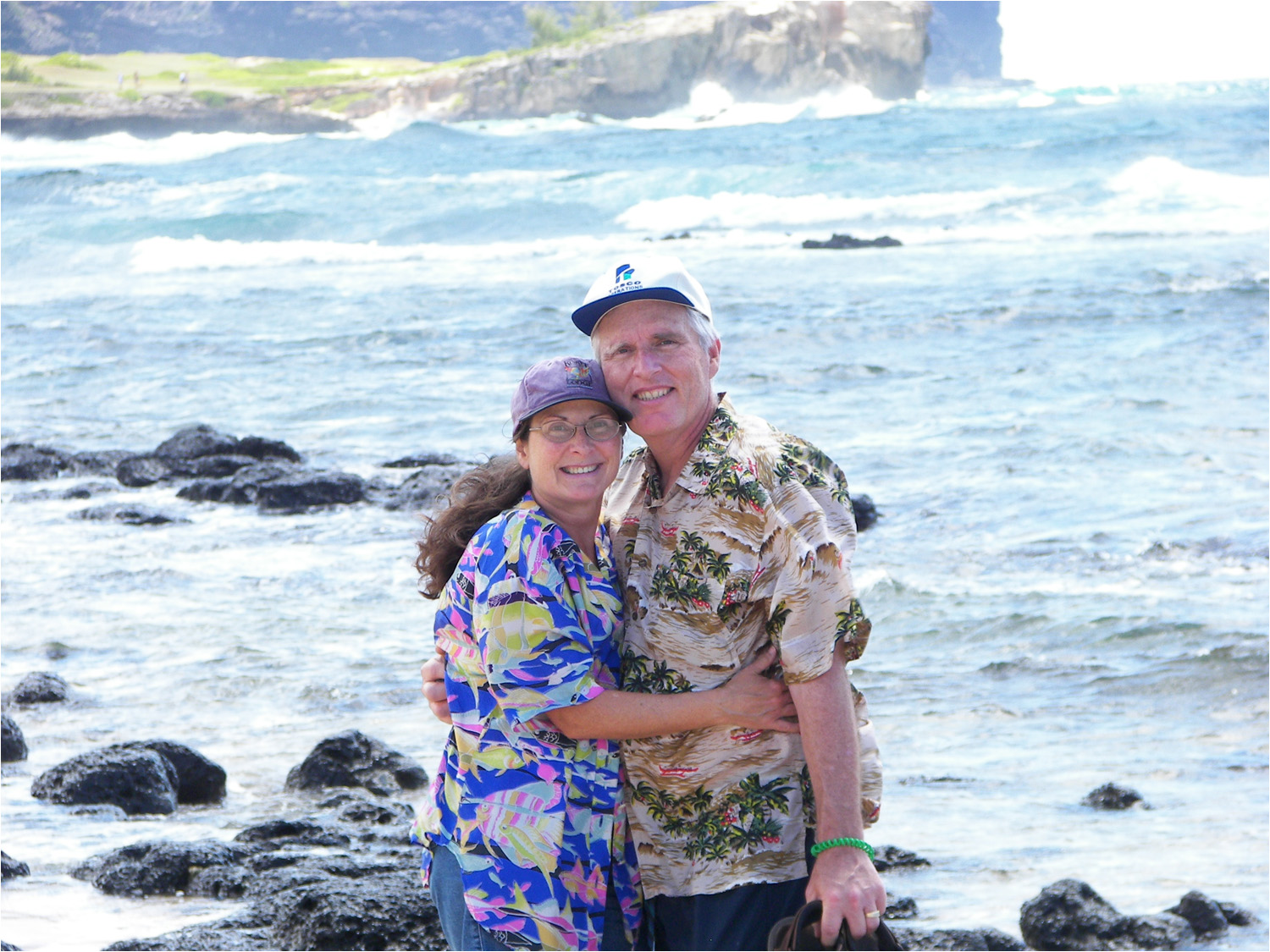 Bob and Kath at Maha'ulepu Beach.