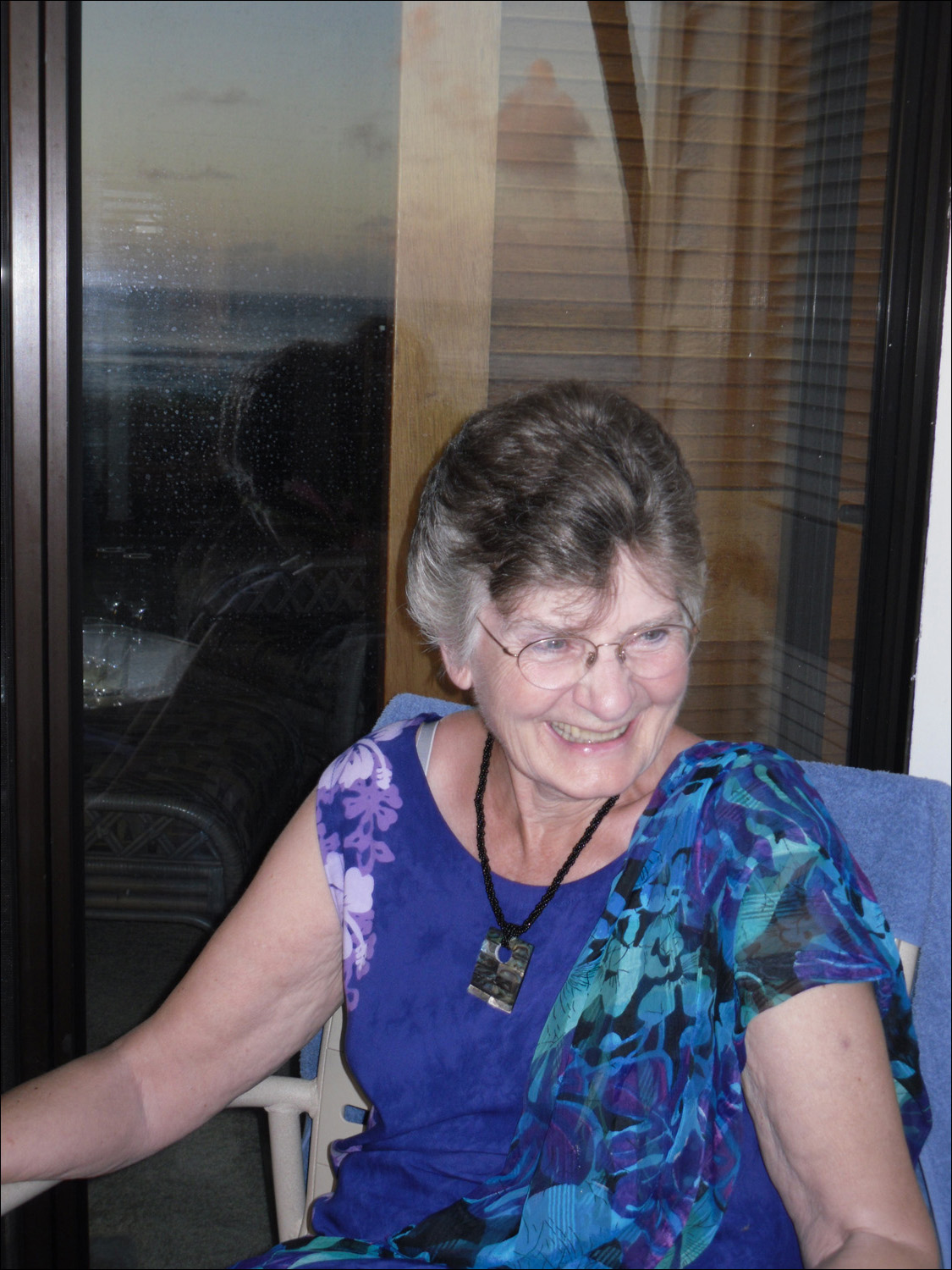 Anne on the lanai at Poipu Kapili