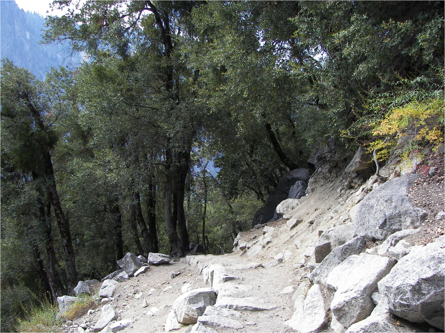 Upper Yosemite Falls Hike- View of trail about 1 hour into hike