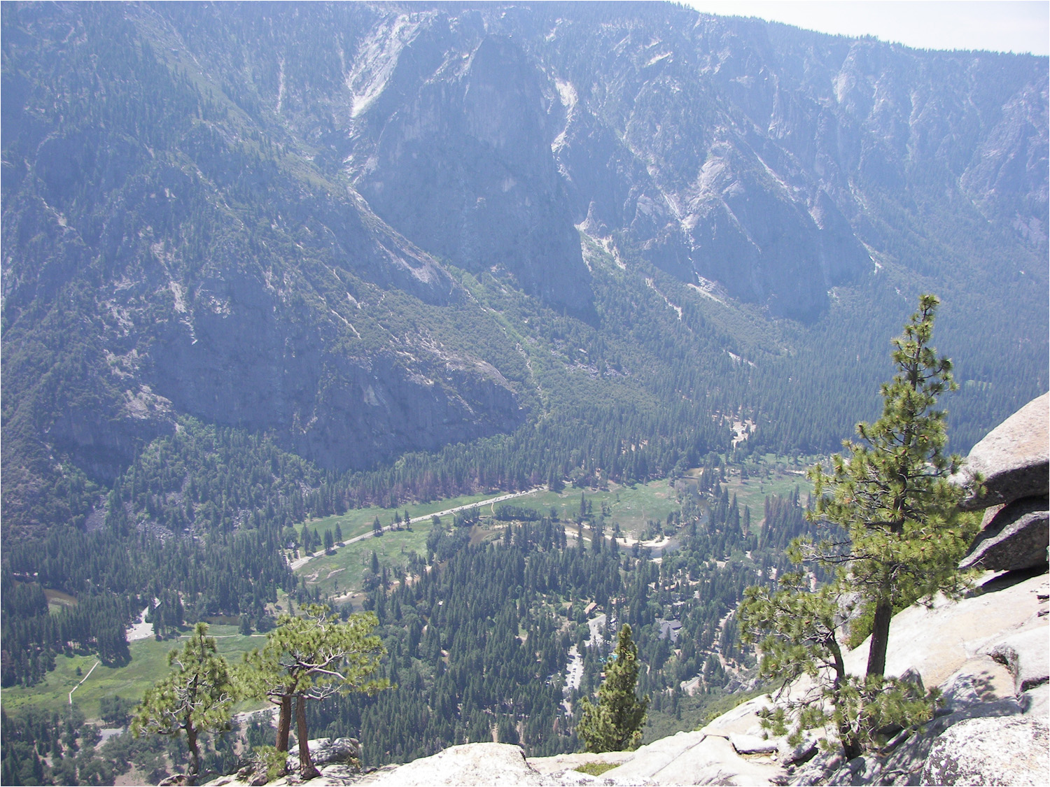 Upper Yosemite Falls Hike- View of Yosemite Valley from top of falls.
