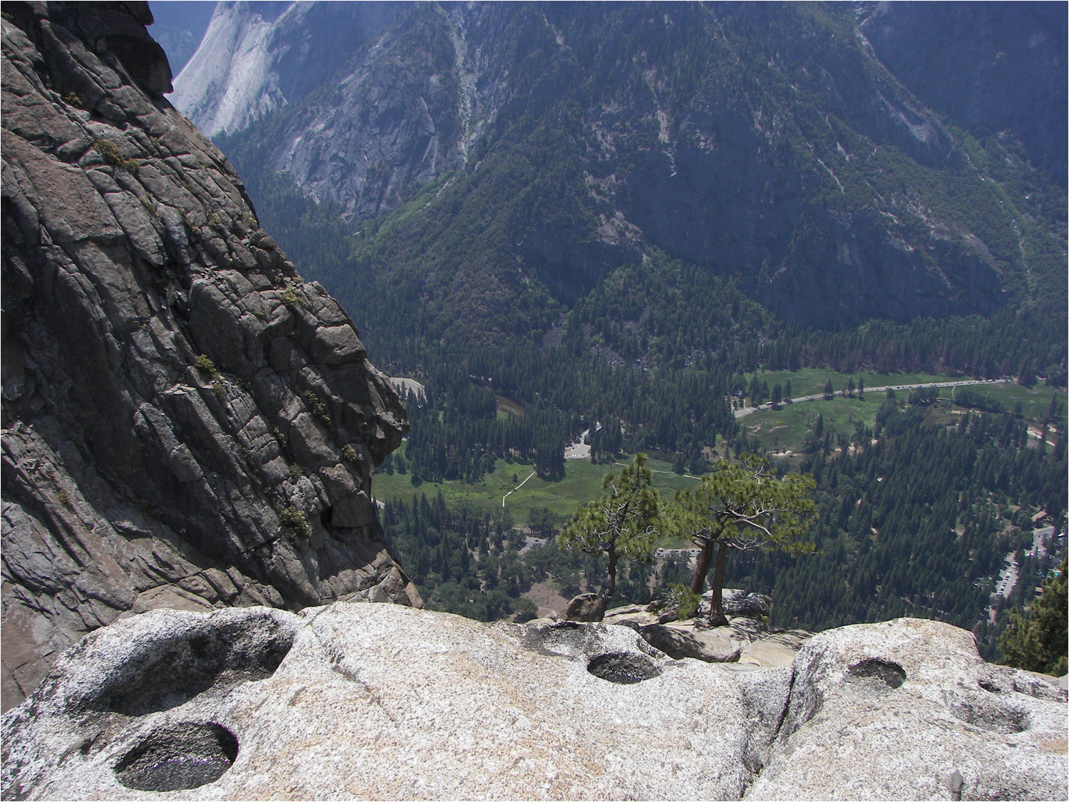 Upper Yosemite Falls Hike- View of Yosemite Valley from top of falls.