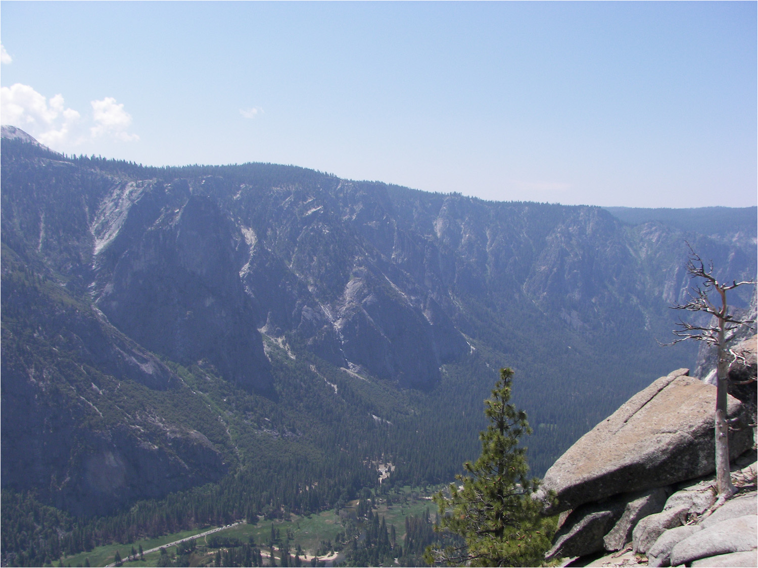 Upper Yosemite Falls Hike- View of Yosemite Valley from top of falls.