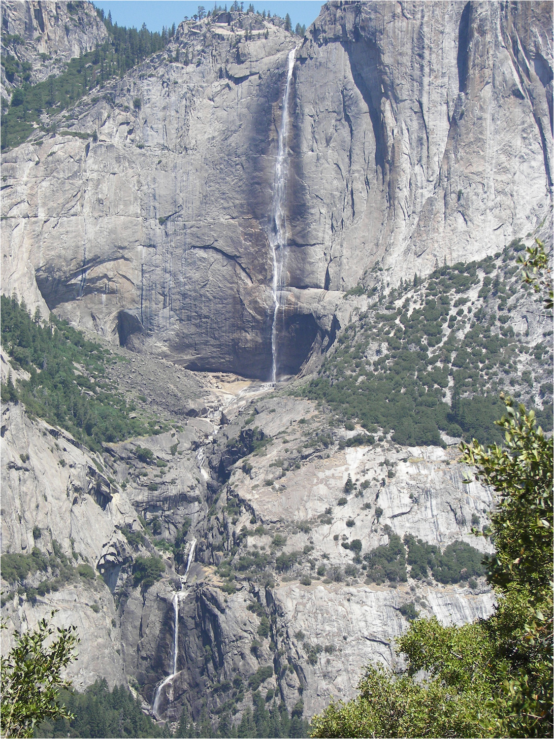 Glacier Point Hike-View of Yosemite Falls from trail