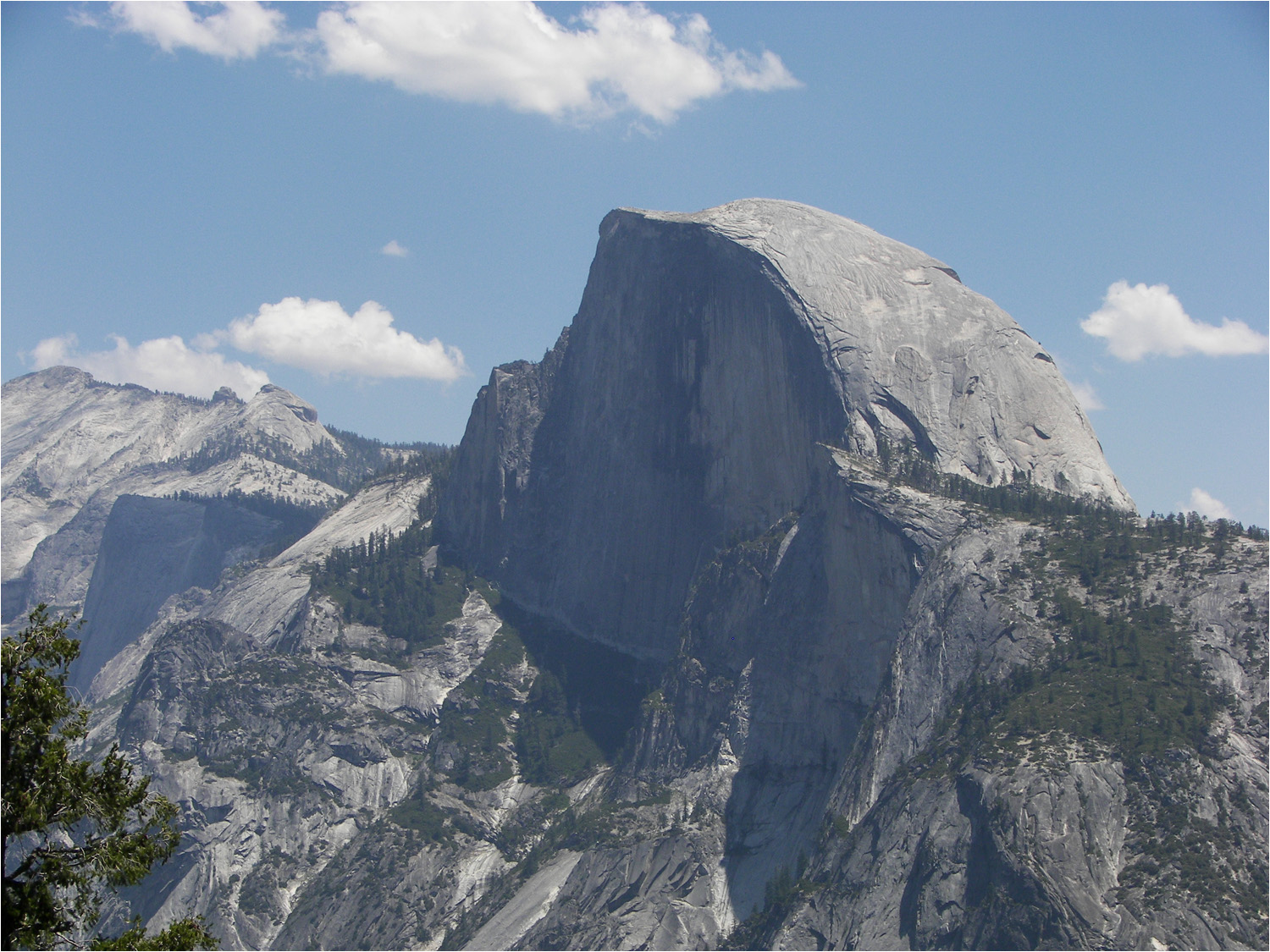 Glacier Point Hike-First views of Half Dome from trail