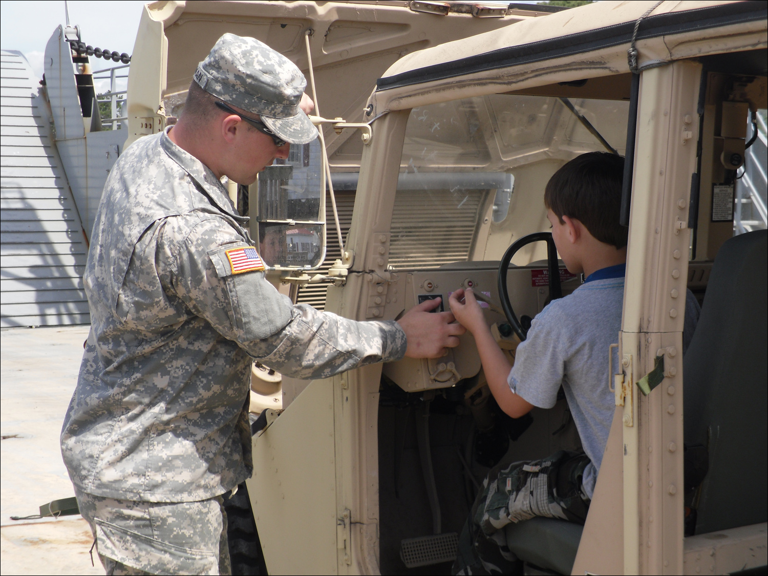 Humvee's aboard the US Army LCU (Landing Craft Unit) New Orleans