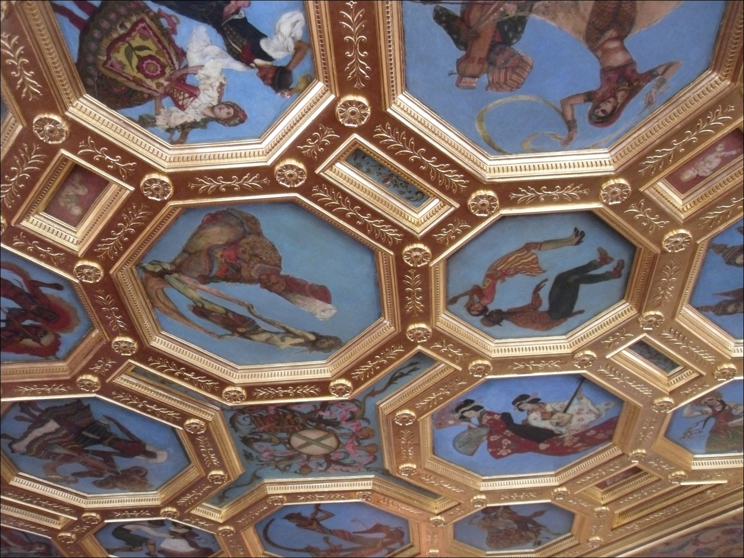 John & Mabel Ringling Museum-Ca' d'Zan mansion-ballroom ceiling dancing couples