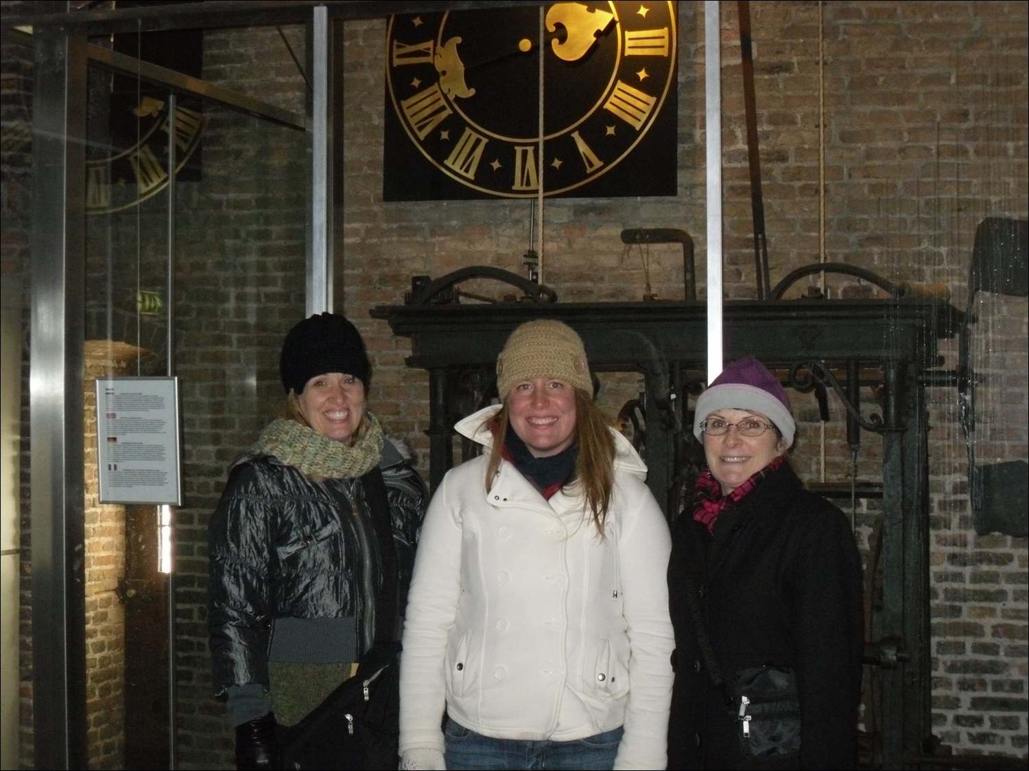 Nieuwe Kerk-
L-R, Sondra, Becky, and Katherine part way up the clock tower of the Nieuwe Kerk in Delft.