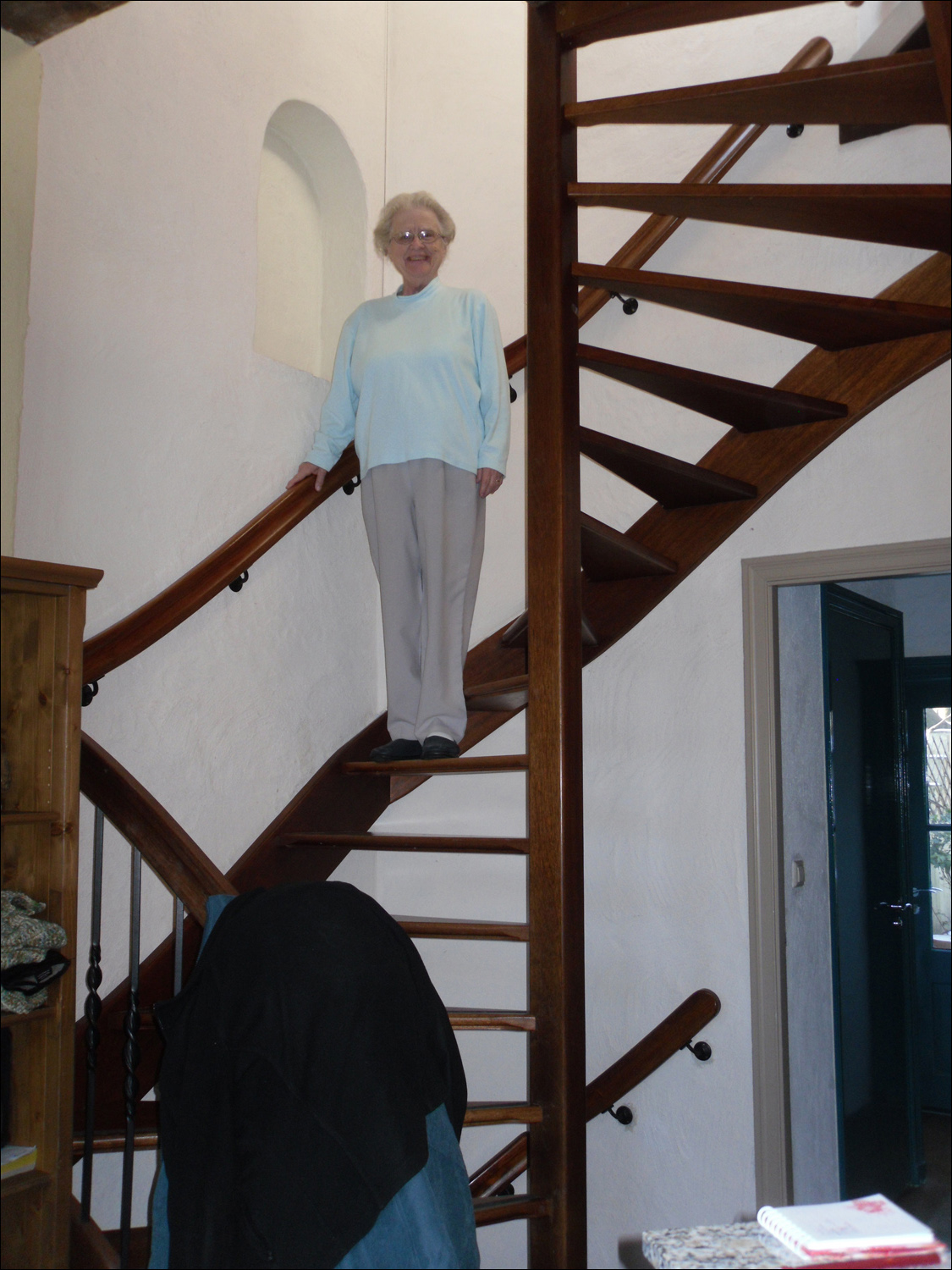 Elaine on Delft house stairs-yes, she did!