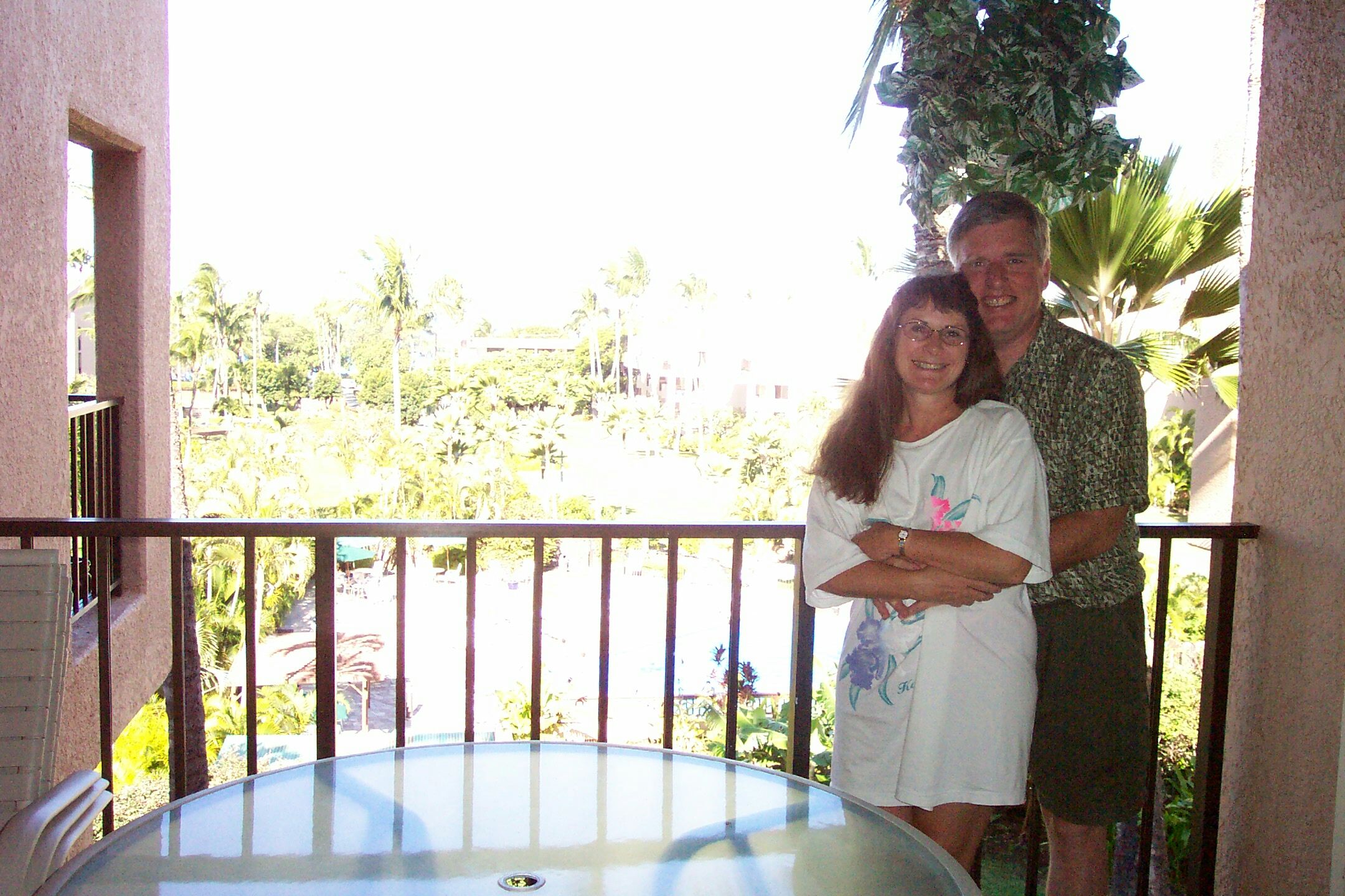 Photo op on balcony at Kamaole Sands condo